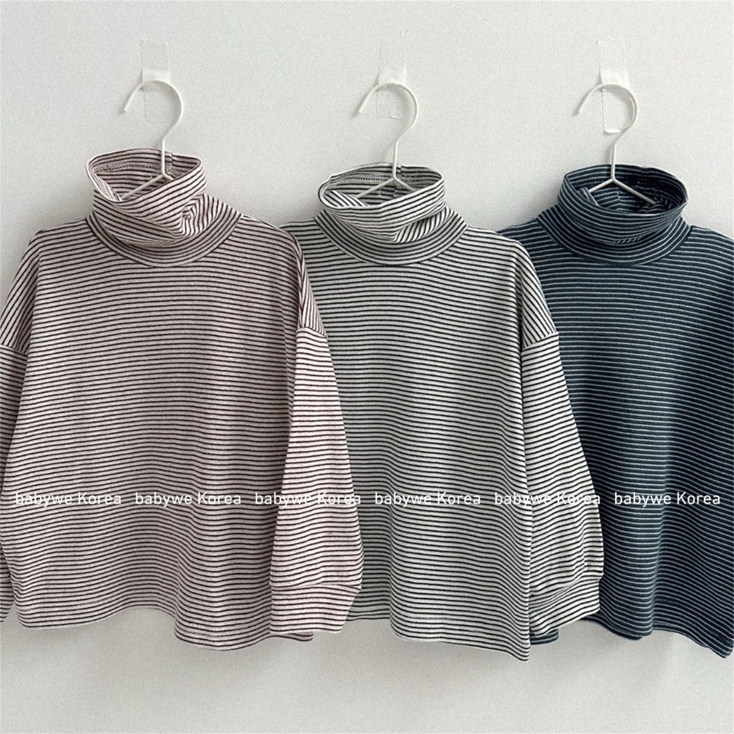 digreen25冬堆堆领高领条纹内搭