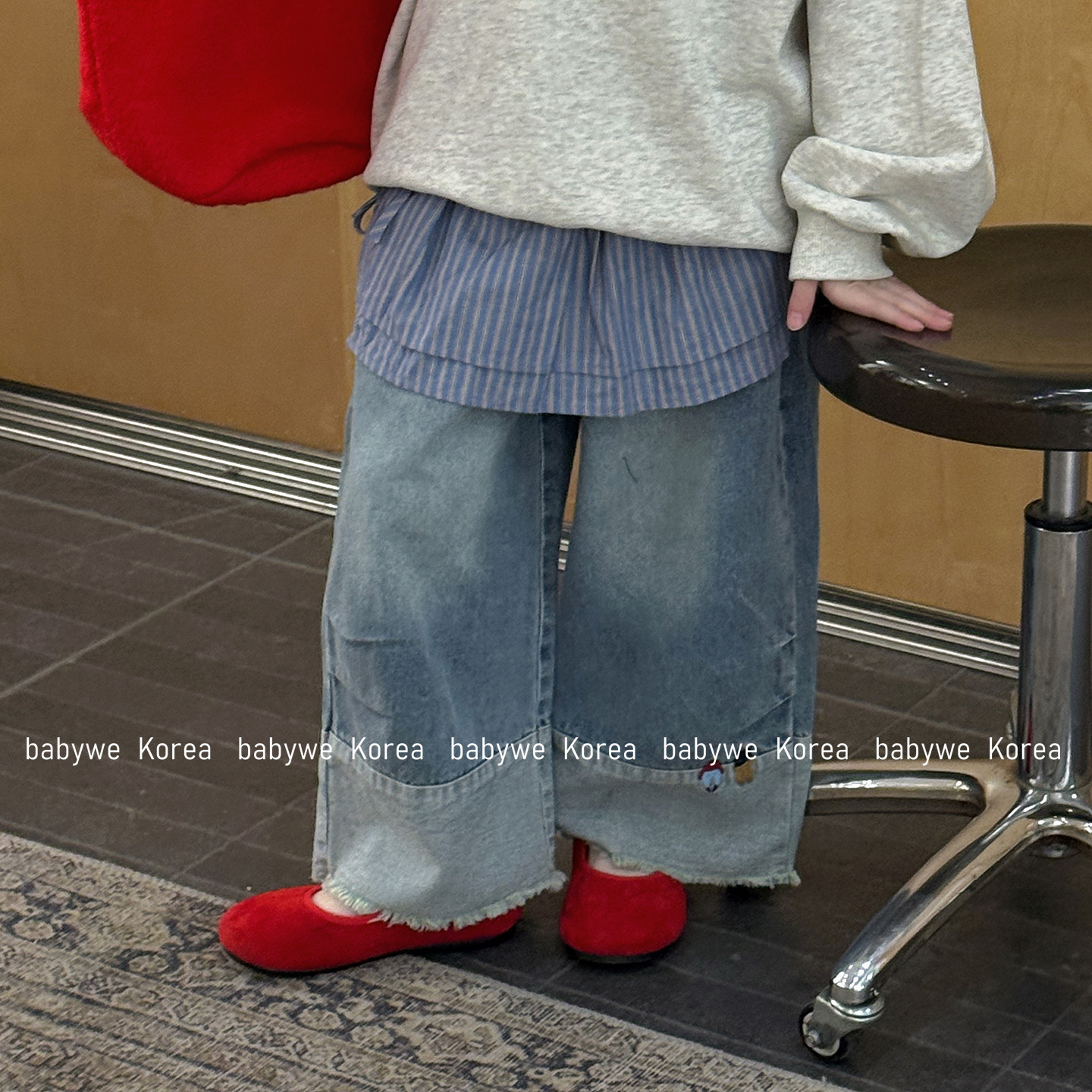 包邮▶bebenous主理人品牌26春季儿童萌趣刺绣拼色毛边宽松牛仔裤,童装/婴儿装/亲子装,裤子,淘宝优惠券,粉丝福利购,淘宝优惠卷