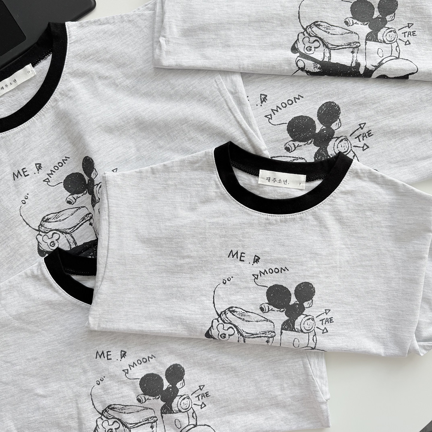 wittyboy▲BabyWe韩国代购童装春秋款手绘米奇电单车纯棉长袖t恤