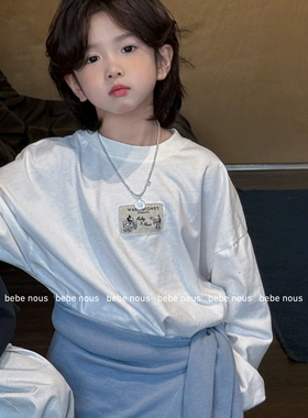 包邮▶bebenous主理人品牌26春新复古卡通印画贴布磨毛棉长袖t恤