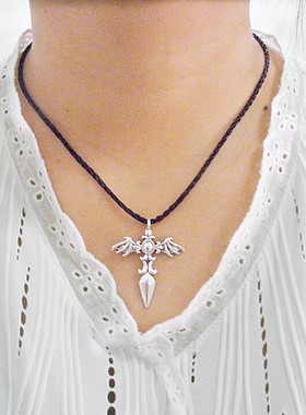 复古天使翅膀恶魔韩版十字架吊坠