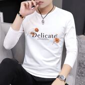 长袖 t恤男潮牌ins秋季 圆领上衣服打底衫 新款 潮流男装