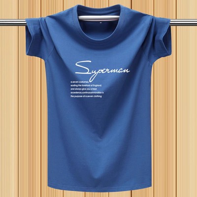 夏季男士薄款短袖t恤宽松大码运动休闲上衣圆领胖子半袖体汗衫