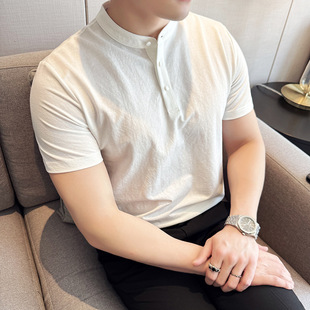 薄款 短袖 夏季 轻熟风高级感商务休闲t恤 男装 立领polo衫 新中式 男款