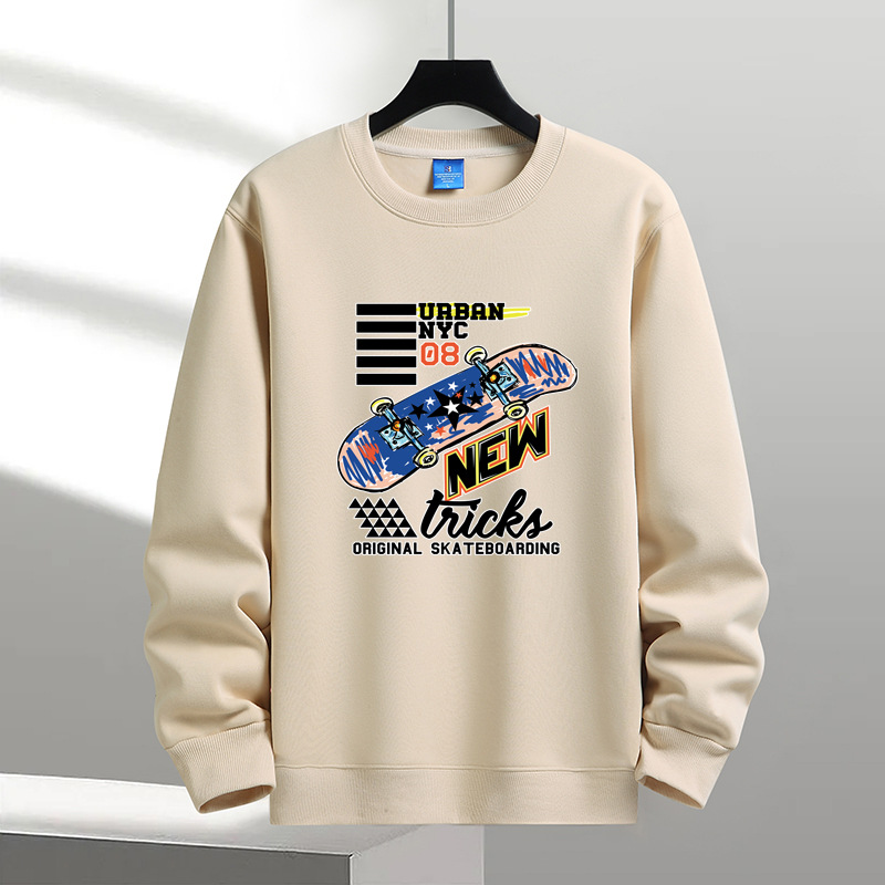 冬季男加绒加厚卫衣套头