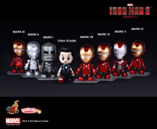HT hottoys Cosbaby 3寸 钢铁侠3 Tony MK1~7不含格纳库 全新现货