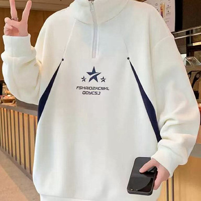 半拉链高领卫衣男加绒长袖内搭