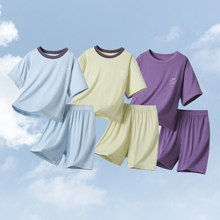 休闲套装 韩国新款 短裤 儿童短袖 男女童家居服睡衣 莫代尔夏季