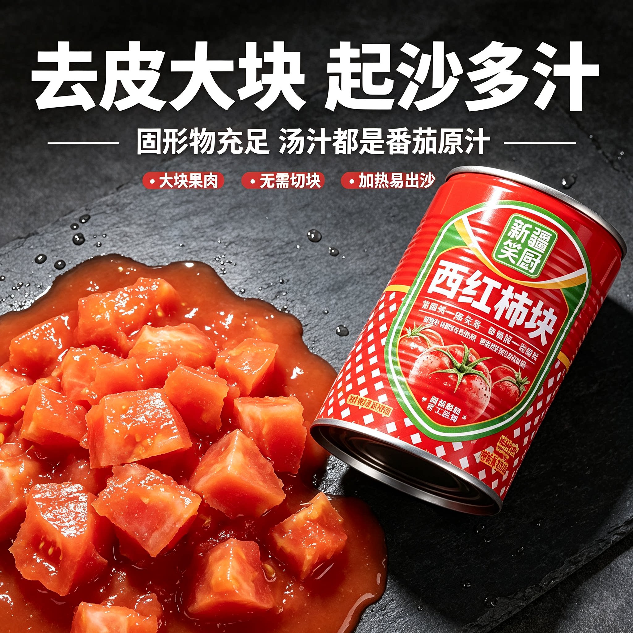 新疆特产笑厨无添加西红柿块罐头图片