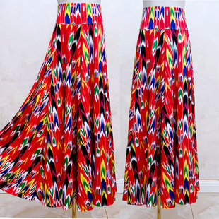 广场舞新疆舞蹈大摆裙演出民族特色大摆裙维吾尔族舞蹈半身长