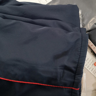 加厚速干光滑料 子一道杠红边蓝边藏蓝色藏青色校裤 冬款 加绒校服裤
