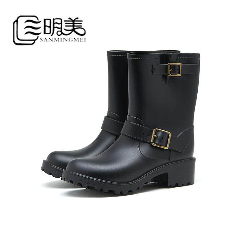 三明美气派大气时尚女士雨靴中筒筒防滑雨鞋马丁靴机车靴水鞋2013