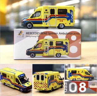 Tiny微影 奔驰斯宾特 A142 消防处救护车 平治 1:76 合金车模