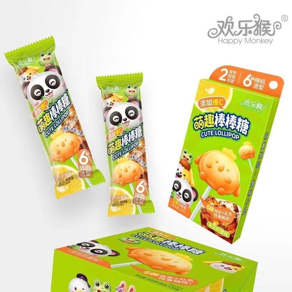 欢乐猴128g新款面包棒棒糖双色双层独立包装网儿童高颜值糖果零食