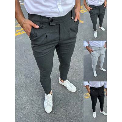 Men Suit Pants Formal Trousers Pantalone Hombre Stretch Slim