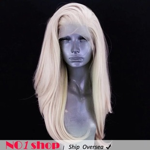 cosplay long hair wig lace straight Europe 蕾丝发 front