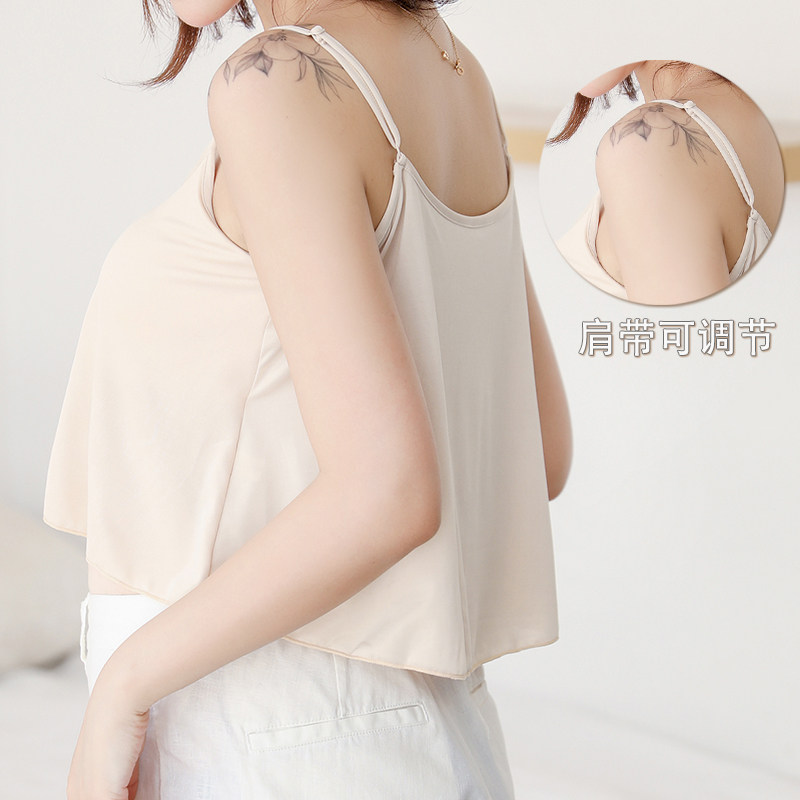带胸垫宽松吊带短款哺乳衣图片