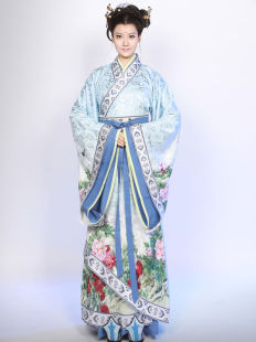 栖凤阁正品汉服民族服装演出服古装汉代服装绣花曲裾深衣