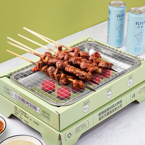 一次性烧烤炉套装围炉煮茶家用碳烤炉烤肉架炭户外露营烧烤架野外