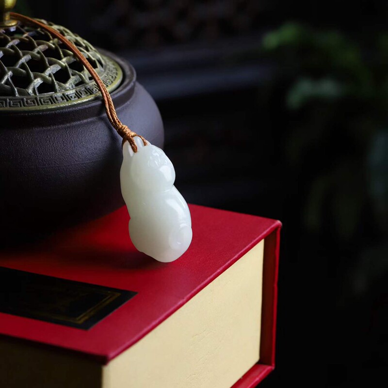 天然新疆和田玉玉器工厂店俄料羊脂玉羊脂@生肖猴吊坠挂件带证书