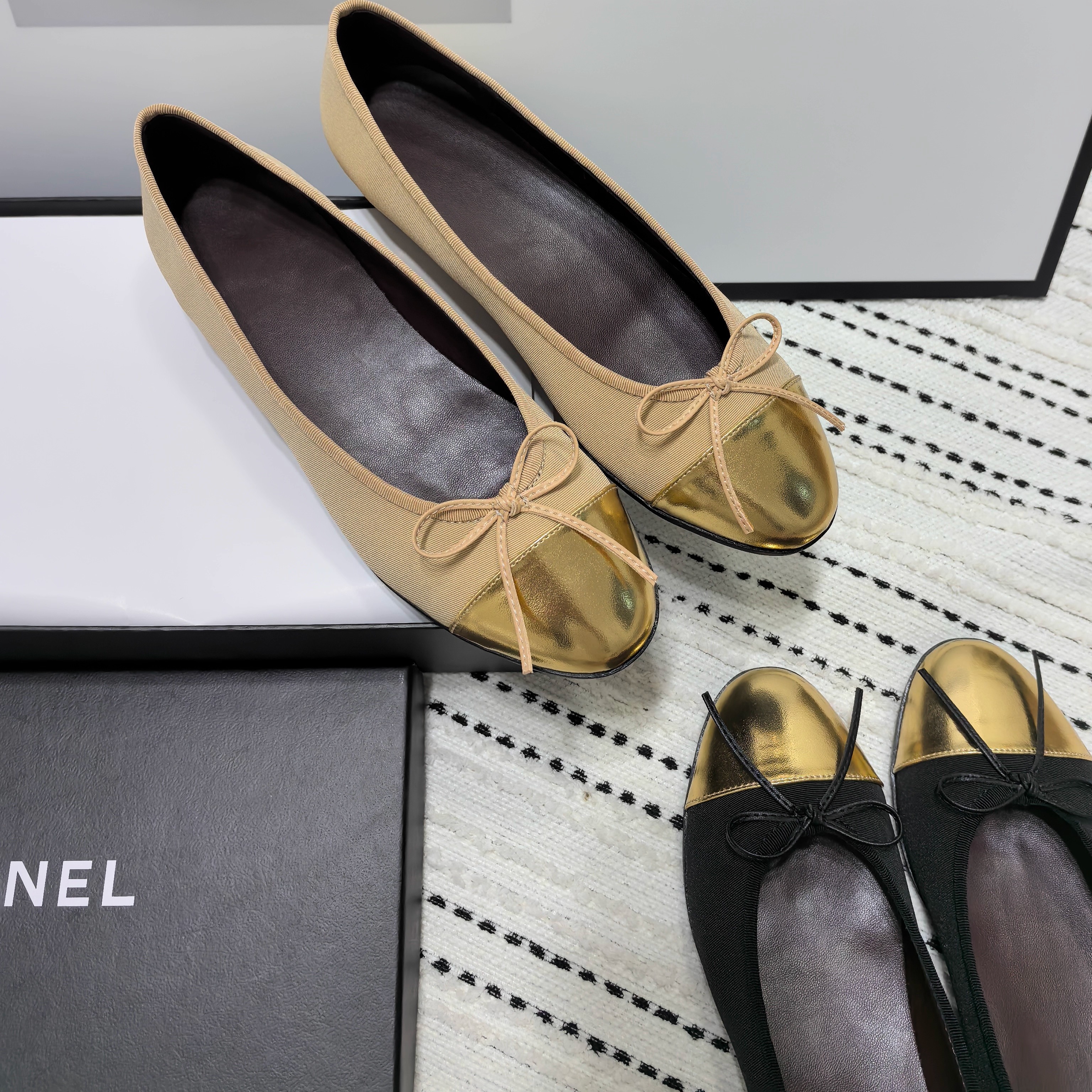 小香风蝴蝶结百搭浅口平底鞋