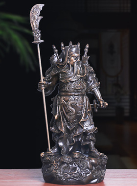 厂家佛像关二爷神像供奉九龙关公财神招财立刀关公站关公摆件