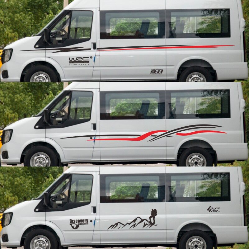 适用于江铃福顺车贴拉花改装车身彩条腰线装饰贴画个性房车贴纸