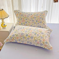 100% cotton pillowcase, single piece, single student dormitory, double pillowcase, 48x74cm, pair, floral pillowcase thumbnail 2