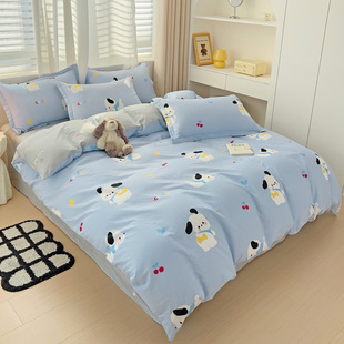 全棉三件套学生宿舍单人卡通套件 纯棉3件套1.2米1.5m1.8床四件套