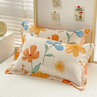 100% cotton pillowcase, single piece, single student dormitory, double pillowcase, 48x74cm, pair, floral pillowcase thumbnail 4