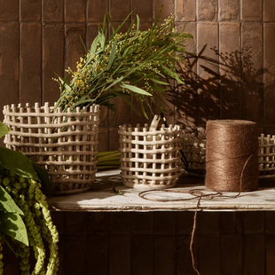 陶瓷编织篮Basket收纳框水果篮北欧Ferm living