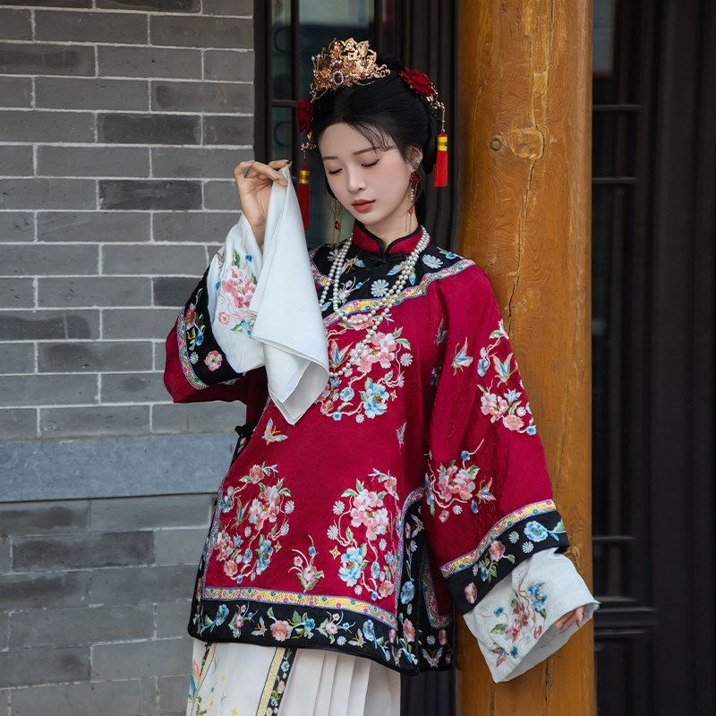 晋商少奶奶服装晚清刺绣清汉女装古董衣清代汉服中国风马面裙套装