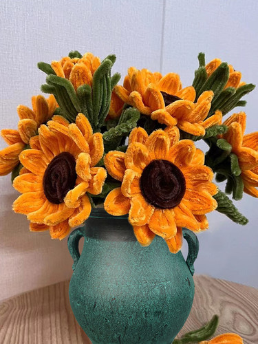 向日葵花束自制花扭扭棒手工花