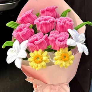 广志送给美伢的花扭扭棒diy同款玫瑰花束创意仪式感送女朋友礼物