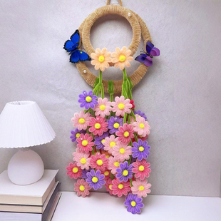 小雏菊花环扭扭棒材料包diy手工家具装饰品挂环过节搬迁仿真花束
