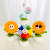 扭扭棒花束小盆栽手工diy材料包彩向日葵教师节日创意送礼物摆件