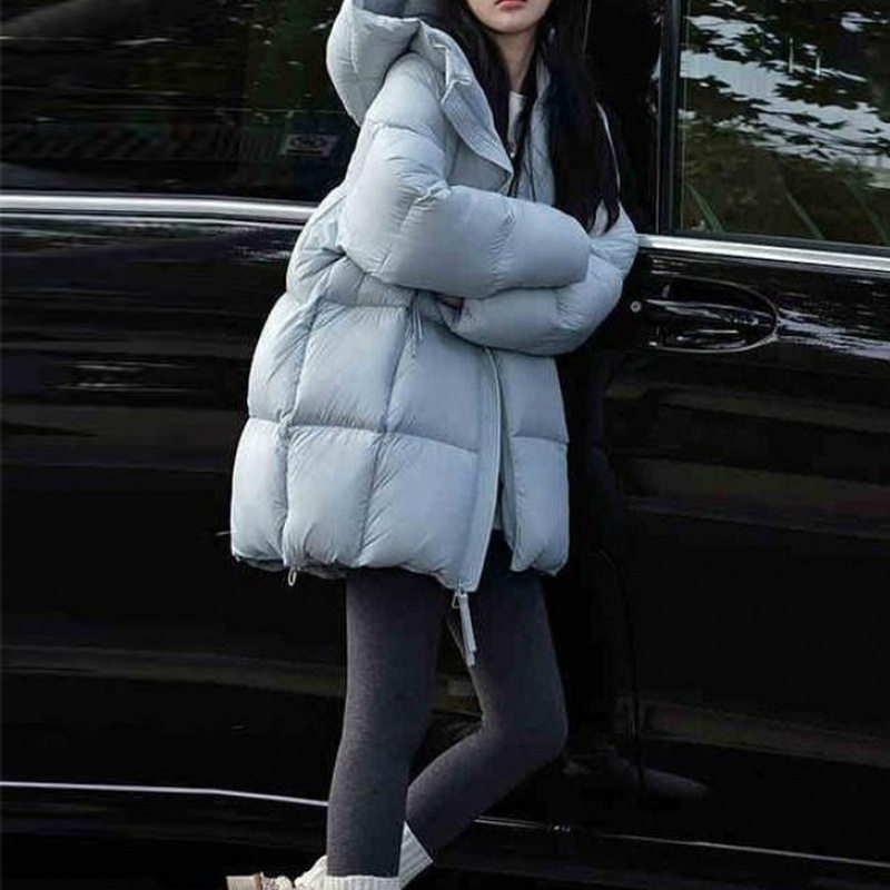 泡芙羽绒服女款2025新款冬季平湖鸭绒中长款高级感羽绒外套