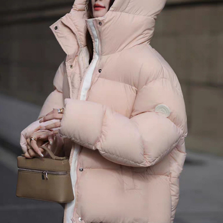 泡芙羽绒服女款2025新款冬季短款高级感大码平湖羽绒外套HD