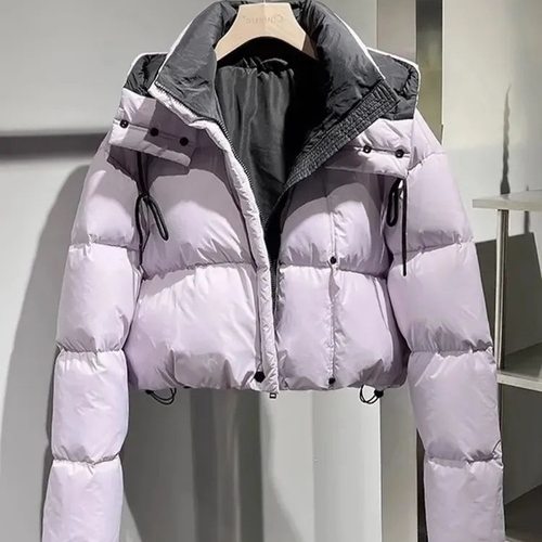 韩系ins连帽面包服冬季新款洋气显瘦加厚保暖小个子短款羽绒服女