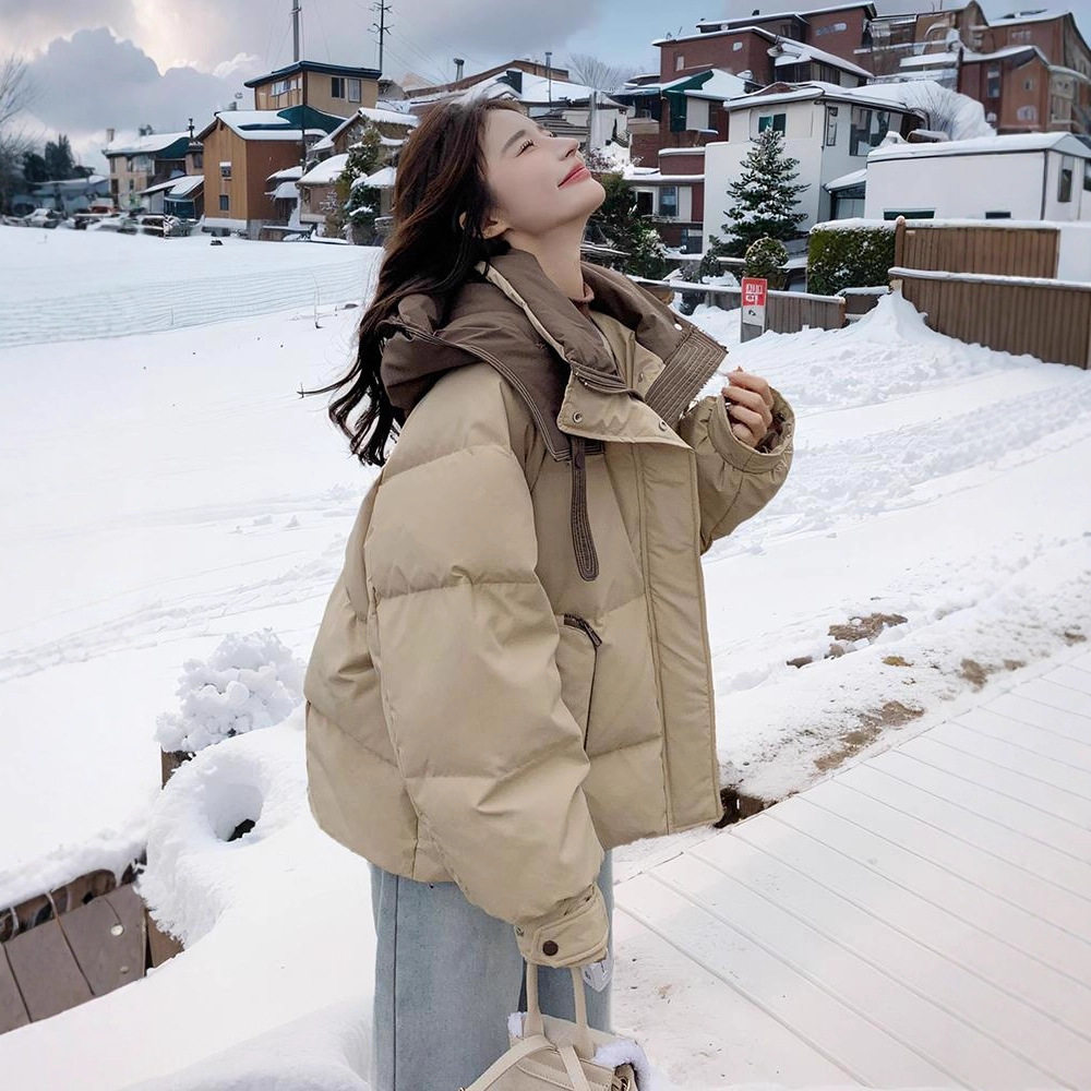 羽绒棉服女冬季2025年新款小个子短款洋气时尚保暖面包服棉衣外套