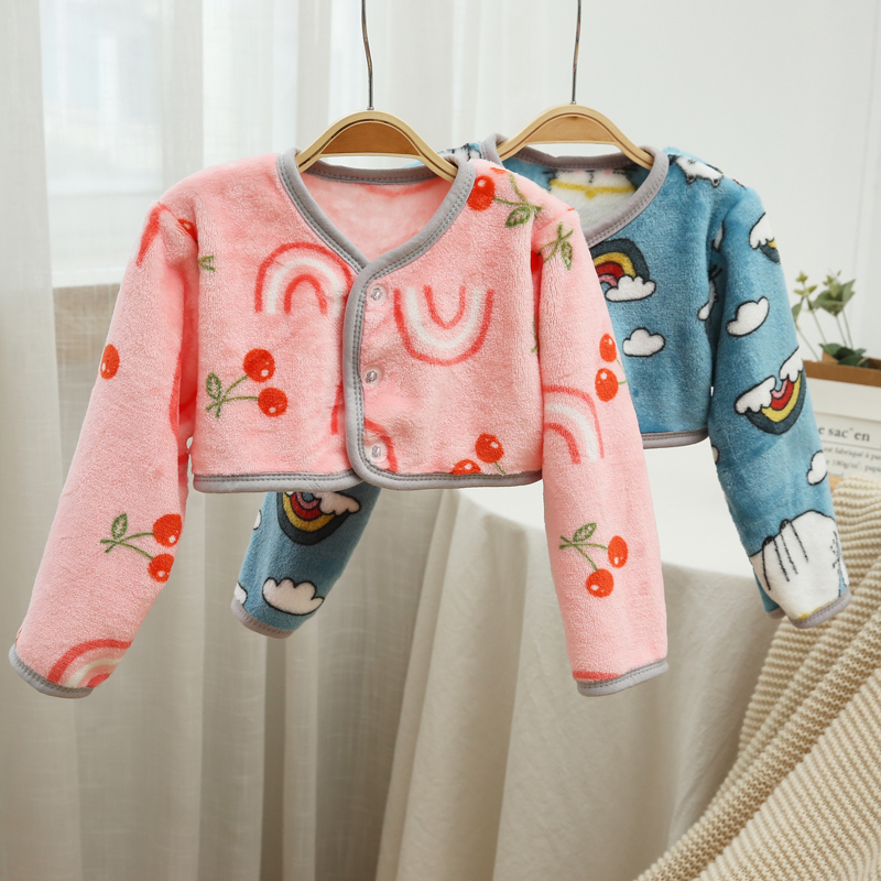 秋冬加绒婴儿宝宝护肩保暖坎肩