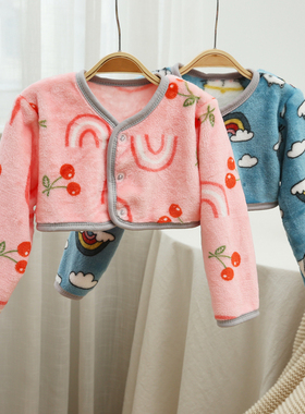 秋冬加绒婴儿宝宝护肩睡觉用小孩儿童保暖防寒防冻坎肩长袖护胳膊