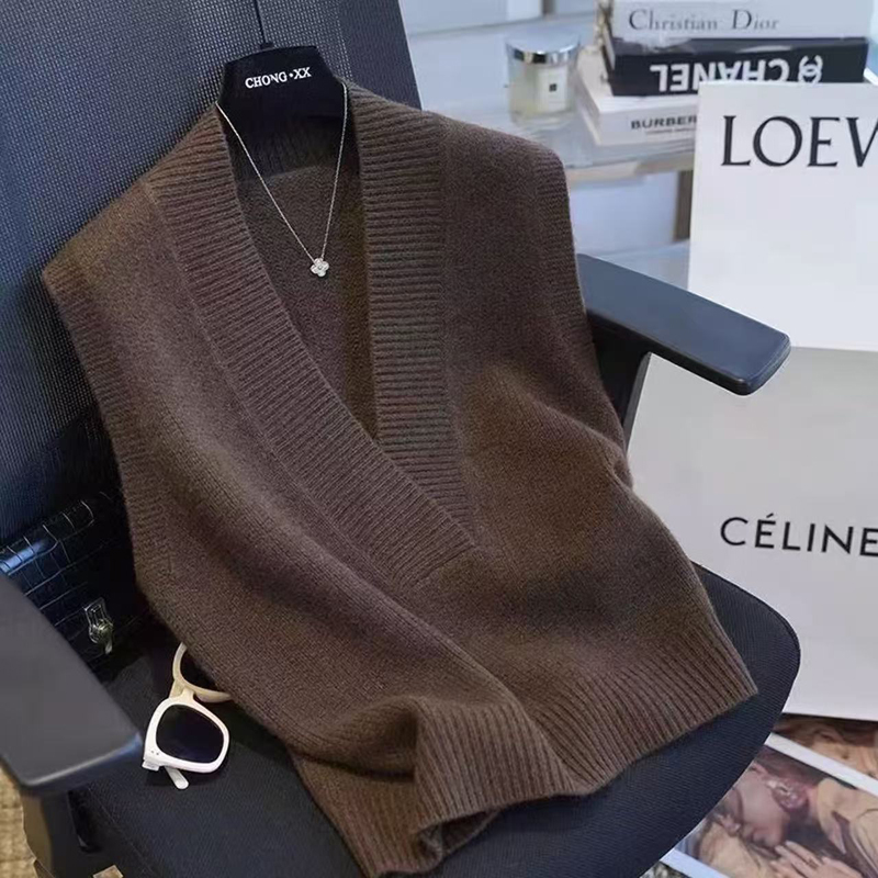 V领针织马甲背心女叠穿马夹上衣