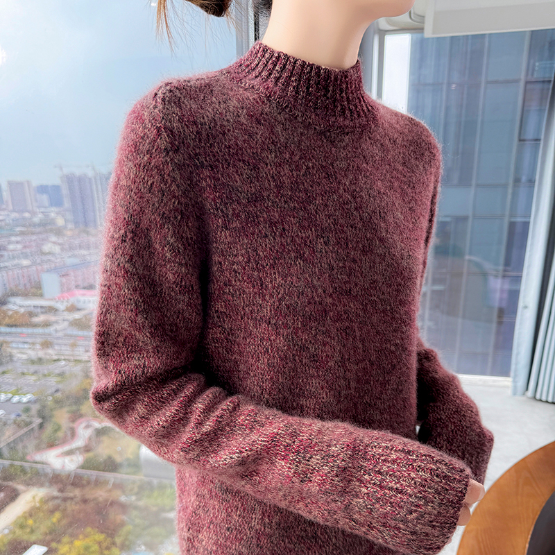 加厚100%纯羊绒高领针织打底毛衣