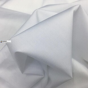 纯白精梳高支全棉衬衫面料透气春夏短袖连衣裙薄外套白大褂布料