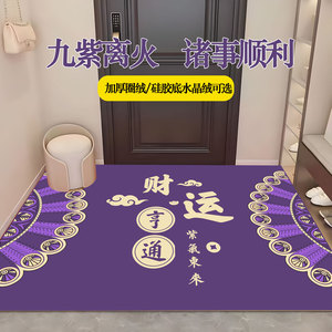 紫色门口脚垫进门入户地垫玄关圈绒加厚地毯暴富好运九紫离火垫子