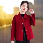 双面毛呢外套女2025秋冬新款时尚西装短款中老年妈妈羊毛呢子大衣