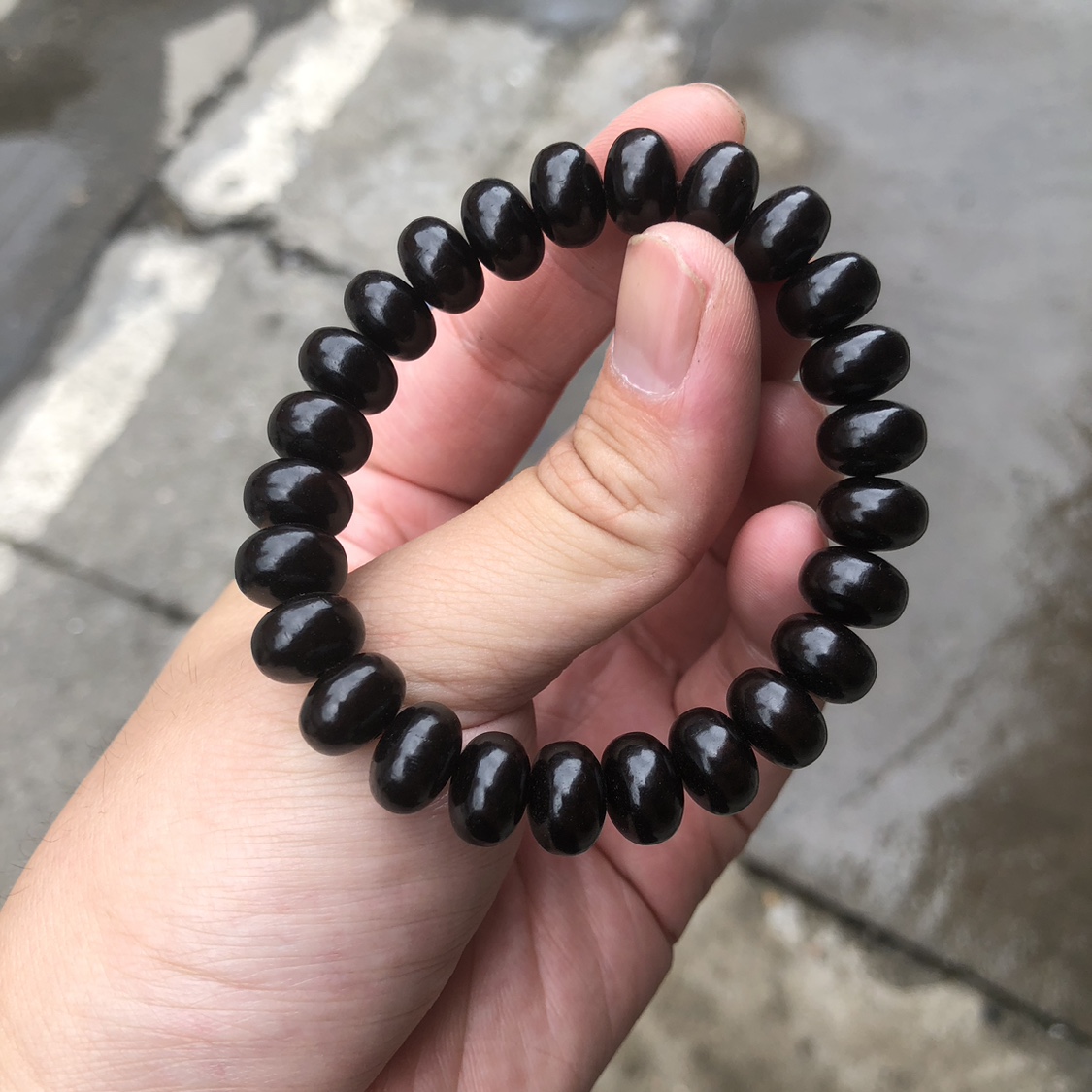 非洲黑檀木乌木紫光檀木作算盘珠手串佛珠手链男女款珠串
