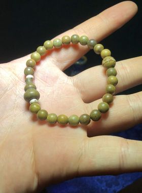 精品绿檀木素圈6mm葫芦手串女士款手链细圈佛珠木制品文玩小礼品