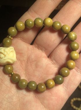 醒狮香木绿檀木手串男生手链女小众设计编织小众中式嘻哈风情侣